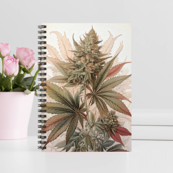 Vintage Botanical Art Notebook: Elegant Cannabis-Inspired Journal, Refined Boho Writing Gift, 420 Friendly Floral Notebook for Creators