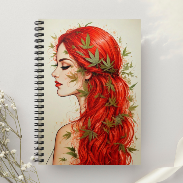 Feminine Botanical Art Notebook: Elegant Cannabis-Inspired Journal, Vintage Boho Floral Notebook, 420 Friendly Writing Gift for Creatives