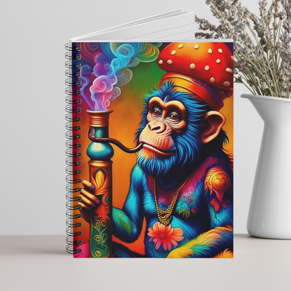 Psychedelic Mushroom Art Notebook with Whimsical Monkey Design: Elegant Boho Journal for 420 Friendly Writers and Creative Thinkers